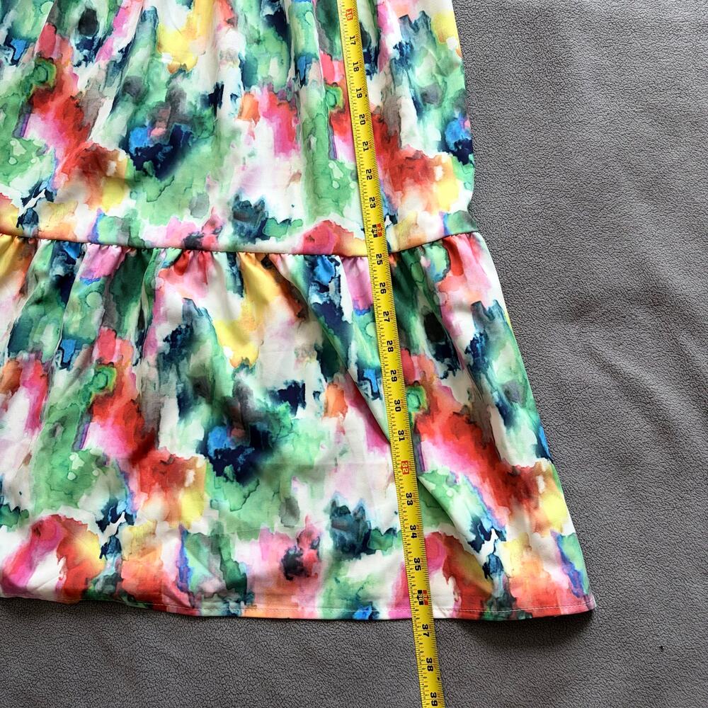 Stella and Julie Maxi Dress Women Medium Pink Green Abstract Floral Organic - Picture 7 of 10